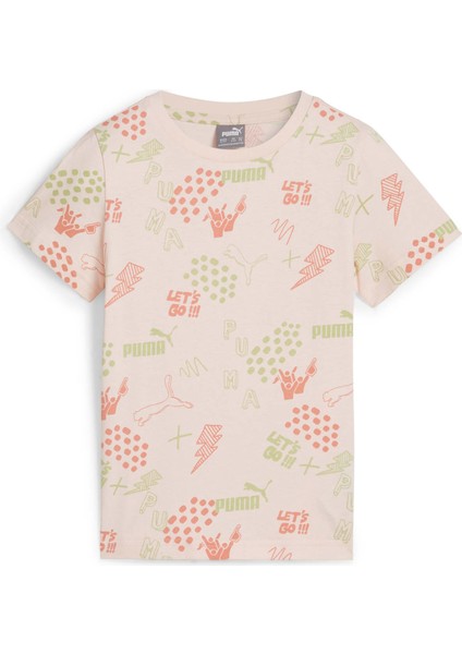 Desenli Pembe Kadın T-Shirt 68188150.J-ESS+ Puma Fc Aop Tee