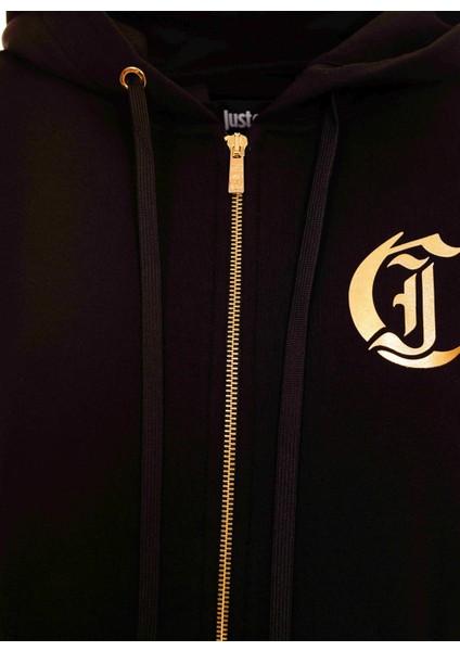 Kapüşon Yaka Baskılı Siyah Kadın SweatShirt 77PAIT01