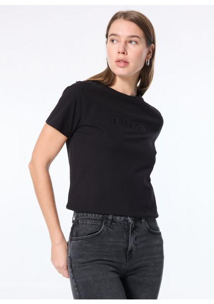 Yuvarlak Yaka Baskılı Siyah Kadın T-Shirt 101752-A227/Z99 modelleri