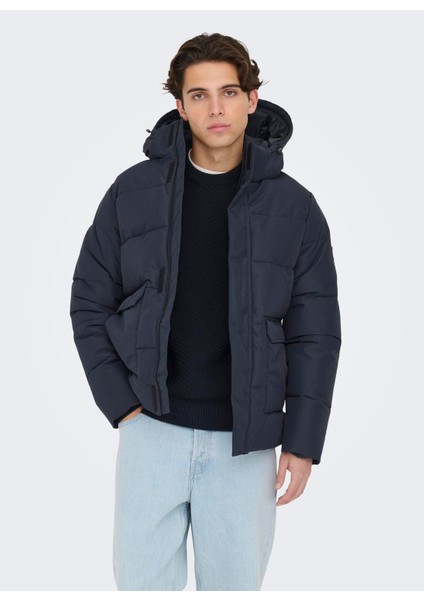 Koyu Lacivert Erkek Mont Onscarl Lıfe Quılted Jacket Noos Ot