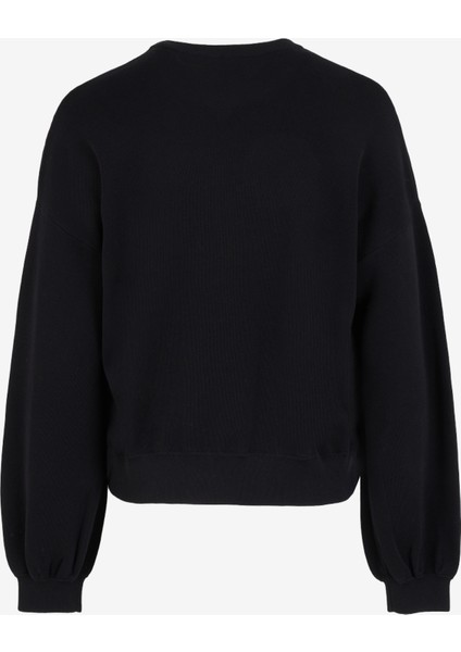 Yuvarlak Yaka Düz Siyah Kadın SweatShirt 104002-A115 Z99 modelleri
