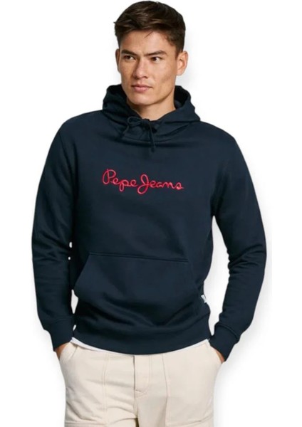 Kapüşon Yaka Lacivert Erkek SweatShirt PM582716-594 New Joe Hoodıe