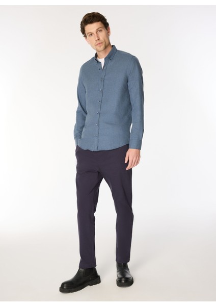 Bağlamalı Bel Normal Paça Slim Fit Mavi Erkek Pantolon AU-7371Q Pant Woven fiyatları