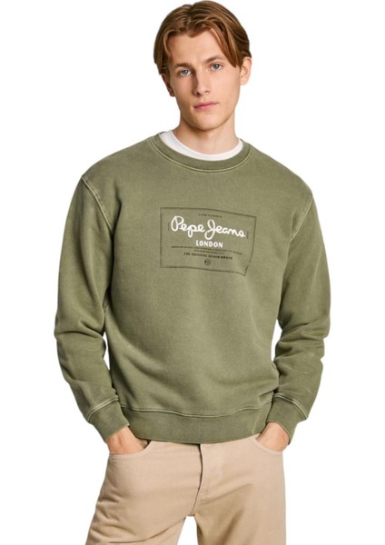 Kapüşon Yaka Yeşil Erkek SweatShirt PM582721-734 Sımon