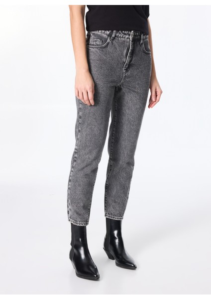 Normal Bel Düz Paça Standart Gri Kadın Denim Pantolon 8P0402 modelleri