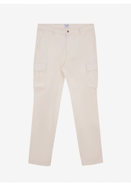 Normal Paça Beyaz Erkek Kargo Pantolon M5SM-PNT1190