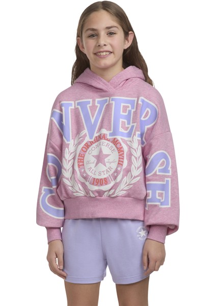 Baskılı Kadın Pembe Sweatshırt 4CG798-RAF-CNVG Oversızed Varsıty G fiyatları