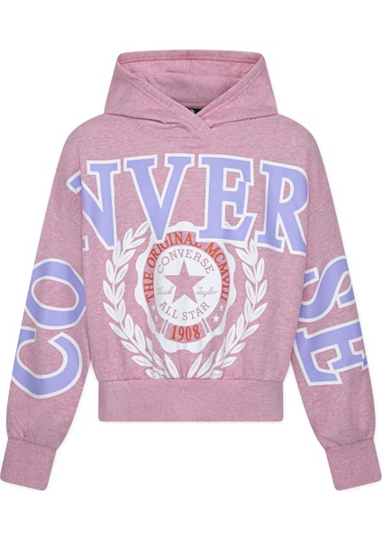 Baskılı Kadın Pembe Sweatshırt 4CG798-RAF-CNVG Oversızed Varsıty G modelleri