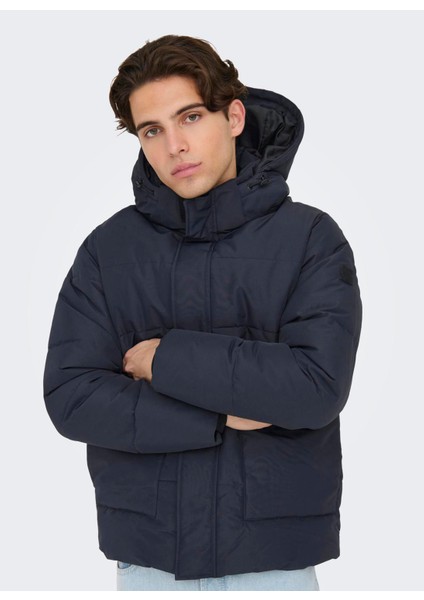Koyu Lacivert Erkek Mont Onscarl Lıfe Quılted Jacket Noos Ot