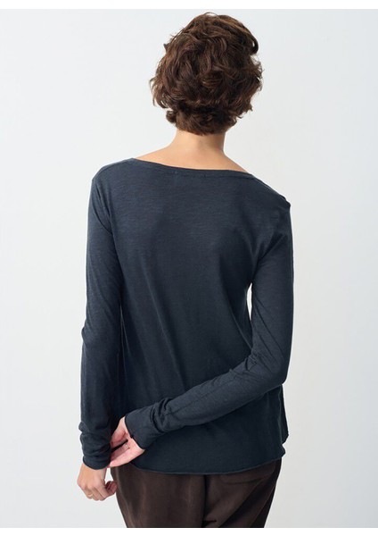 V Yaka Düz Lacivert Kadın T-Shirt JAC52E25_NAVY fırsatları