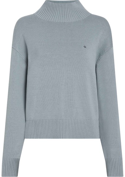 Dik Yaka Standart Düz Gri Kazak Kadın J20J224806PC2