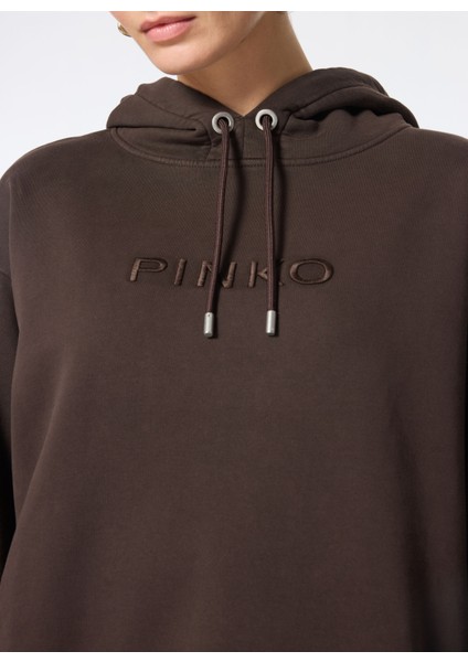 Yuvarlak Yaka Baskılı Kahve Kadın SweatShirt 101685-A21P M28 fırsatları