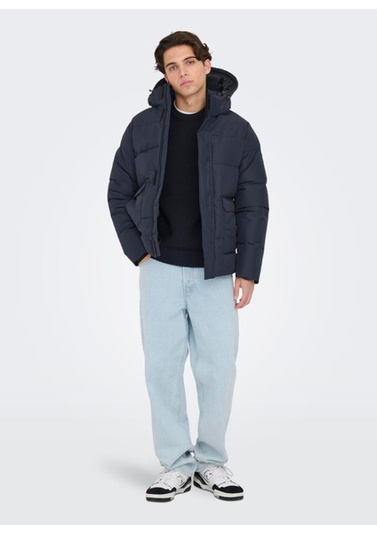 Koyu Lacivert Erkek Mont Onscarl Lıfe Quılted Jacket Noos Ot