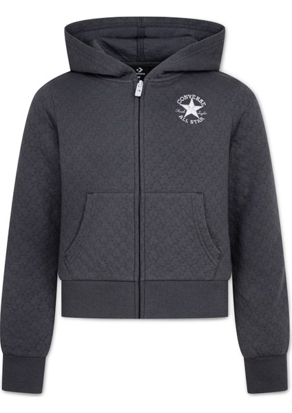 Kapüşon Yaka Düz Siyah Kadın Eşofman Üstü 4CG807-GDA-CNVG Star Poıntelle Full