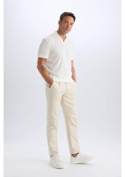 Regular Fit Polo Yaka Kısa Kollu Örgü Görünümlü Tişört B6536AX25SP fiyatları
