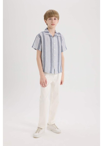 Erkek Çocuk Oversize Geniş Kalıp Polo Yaka Kısa Kollu Gömlek E2921A825SM