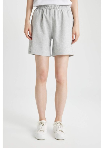 Regular Fit Normal Bel Düz Paça Basic Düz Bermuda Şort U4570AZ24HS