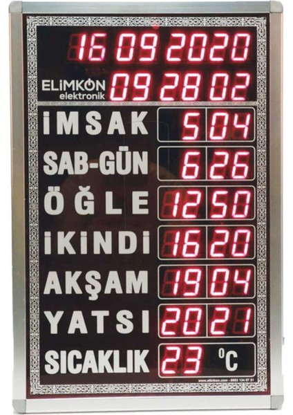 Namaz Vakitlerini Gösteren Uzaktan Kumanda ile Kontrol Edilen Dijital Camii Imsakiye Vakitmatik