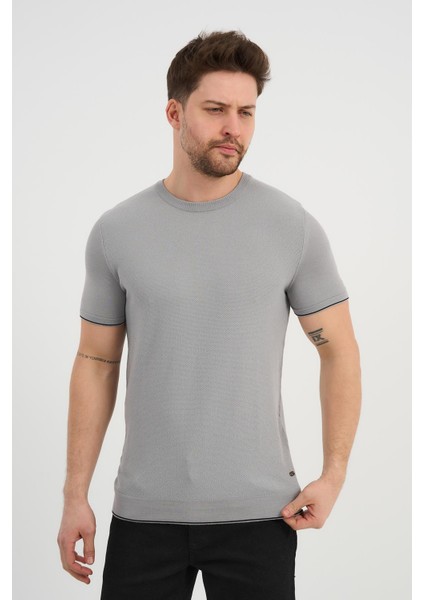 Bisiklet Yaka Kolları Şeritli Triko T-Shirt (1243) indirimleri