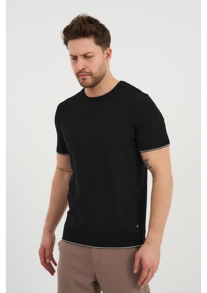 Bisiklet Yaka Kolları Şeritli Triko T-Shirt (1243) modelleri