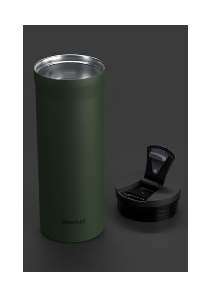 2 Go Paslanmaz Çelik Termos Bardak 400 ml Trl Mug Green ST-204