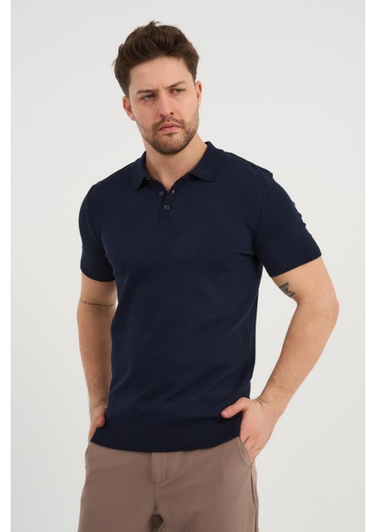 Polo Yaka Düğmeli Triko T-Shirt (50024)