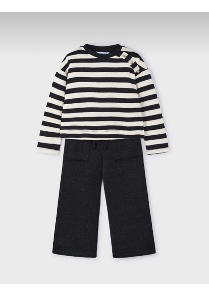 Kız Çocuk Çizgili Triko Takım 4554 modelleri