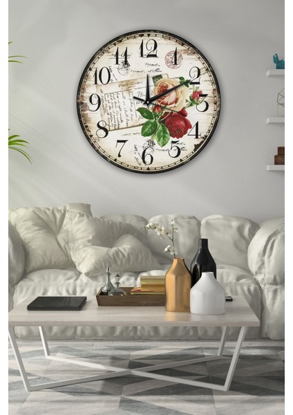 Retro Tasarımlı Duvar Saati 40X40CM