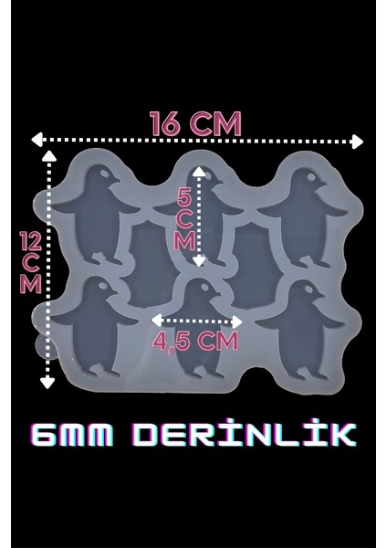 Epoksi Silikon Kalıp / 6lı Penguen Kalıbı
