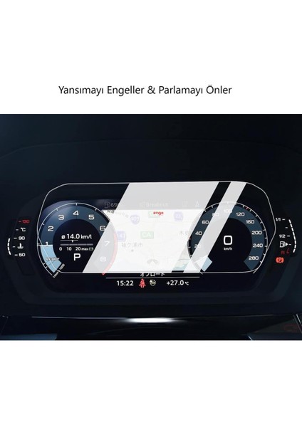 Audi A3 Mat Ekran Koruyucu 12.3 Inç 8y Dijital Gösterge 2025 modelleri