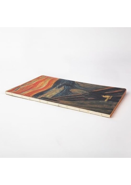 The Scream, Edward Munch 1893, Vintage Defter Ix, Çizgisiz, 96 Sayfa, Iplik Dikiş, Esnek Kapak, Yaldızlı Oval Kenar, Tuval Doku, 90 Gram, Fildişi Renk, 14,8X21X1CM