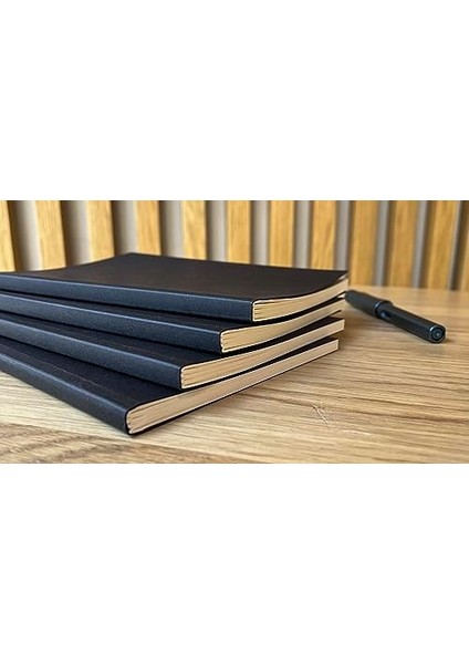 Tanıtım Amerikan Ciltli, A5 Çizgisiz Defter, 64 Yaprak, 90 Gr. Ivory Kağıt, Ofis Için Ideal, Plan (Siyah Kapak)