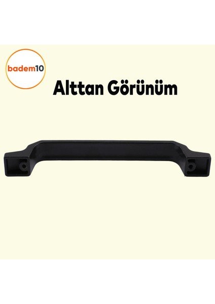 10 Adet Can Mobilya Mutfak Dolabı Çekmece Dolap Kapak Kulpu Düz Metal Kulp 128 mm Siyah