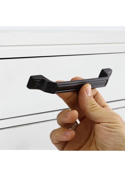 10 Adet Can Mobilya Mutfak Dolabı Çekmece Dolap Kapak Kulpu Düz Metal Kulp 128 mm Siyah