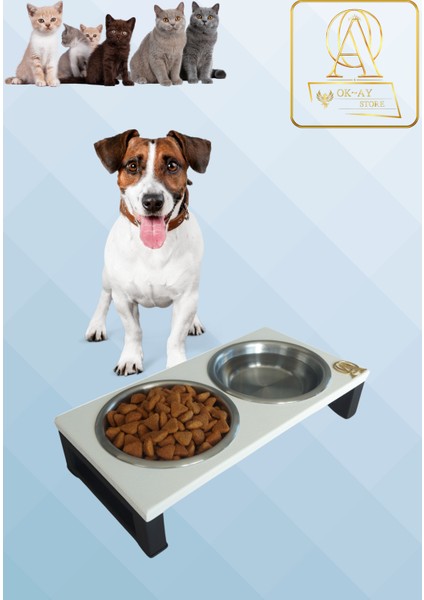 Kedi ve Köpekler Için Dayanıklı Mama ve Su Standı – Sağlıklı ve Şık Tasarım Okay Store