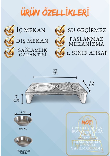 Kedi ve Köpekler Için Dayanıklı Mama ve Su Standı – Sağlıklı ve Şık Tasarım Okay Store
