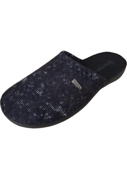 Erkek Siyah-Gri Desenli Ortopedik Taban Ev İçi Günlük Terlik indirimleri
