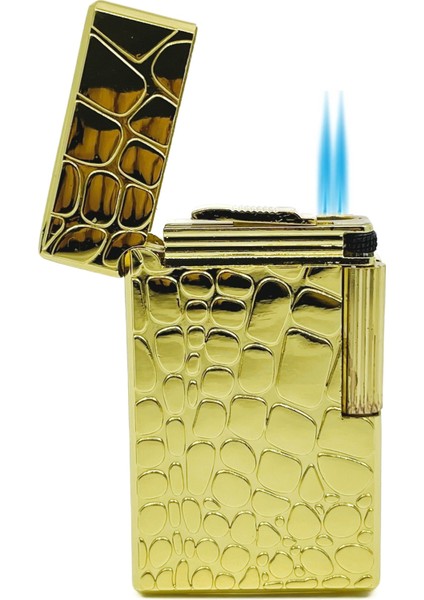 Dupont Tarzı Metal Çakmak Çift Torch Jet Alev - Gold fiyatları