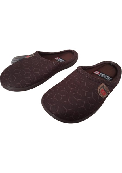 Erkek Kahverengi Çizgi Desenli Ortopedik Poli Taban Ev İçi Günlük Terlik fiyatları