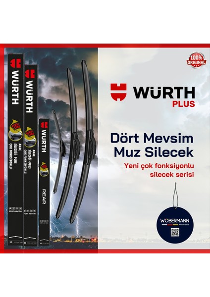 + Würth Ford Transit / Tourneo Courier 2014-2023 Ön Arka Muz Silecek Takımı