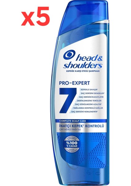 Head & Shoulders Pro-Expert 7 Çay Ağacı ile Inatçı Kepek Kontrolü Şampuan 300 ml 5 Adet