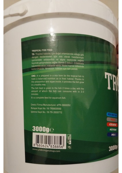 Tropical Granulat 3 kg Kova Lepistes Moli Canlı Doğuran Balık Yemi modelleri