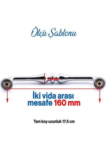 10 Adet Yayık Kulp Mobilya Mutfak Dolabı Çekmece Dolap Kulp Kapak Kulpu Kulbu Krom Renk 160 mm Metal