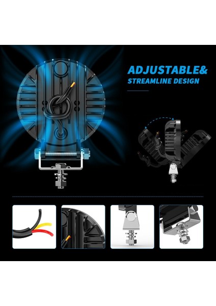 Off Road Çalışma Lambası ve Sis Farı 4 Inç Selamlamalı Çakar Ikaz Gündüz LED Drl 2 Mod 12/24 V indirimleri
