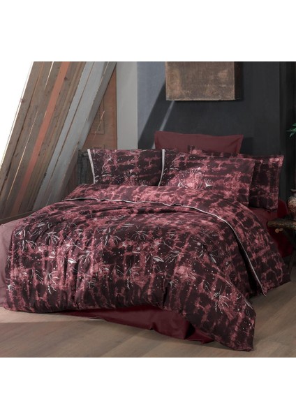 doryana king size (battal boy) pamuk flanel (pazen) nevresim takımı bordo