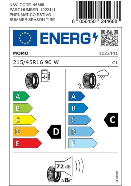 215/45 R16 90W Xl M30 Toprun Oto Yaz Lastiği ( Üretim Yılı: 2025 )