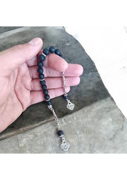 Zaza Tesbih Siyah Volkan Taşı Bazalt Taşı Doğal Taş Sallamalık Tesbih Doğal Taş Tesbih fırsatları