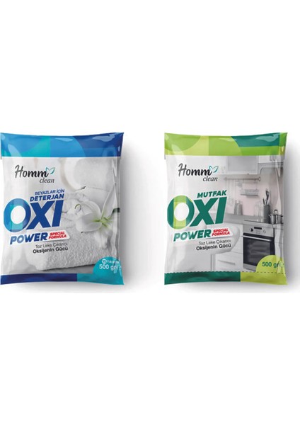 Homm Clean Oxi Power Beyazlar Için Deterjan ve Oxi Power Mutfak 2li Set