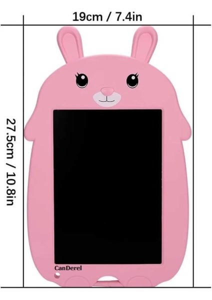 Tavşan Dijital Çocuk Yazı Tableti Çizim Tahtası LCD 9 Inc Ekranlı Bilgisayar Pembe fırsatları