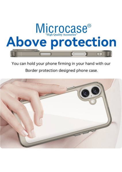 Apple iPhone 16 Shield Serisi Darbeye Dayanıklı Yarı Esnek Plastik Tpu Kılıf - AL8100 modelleri